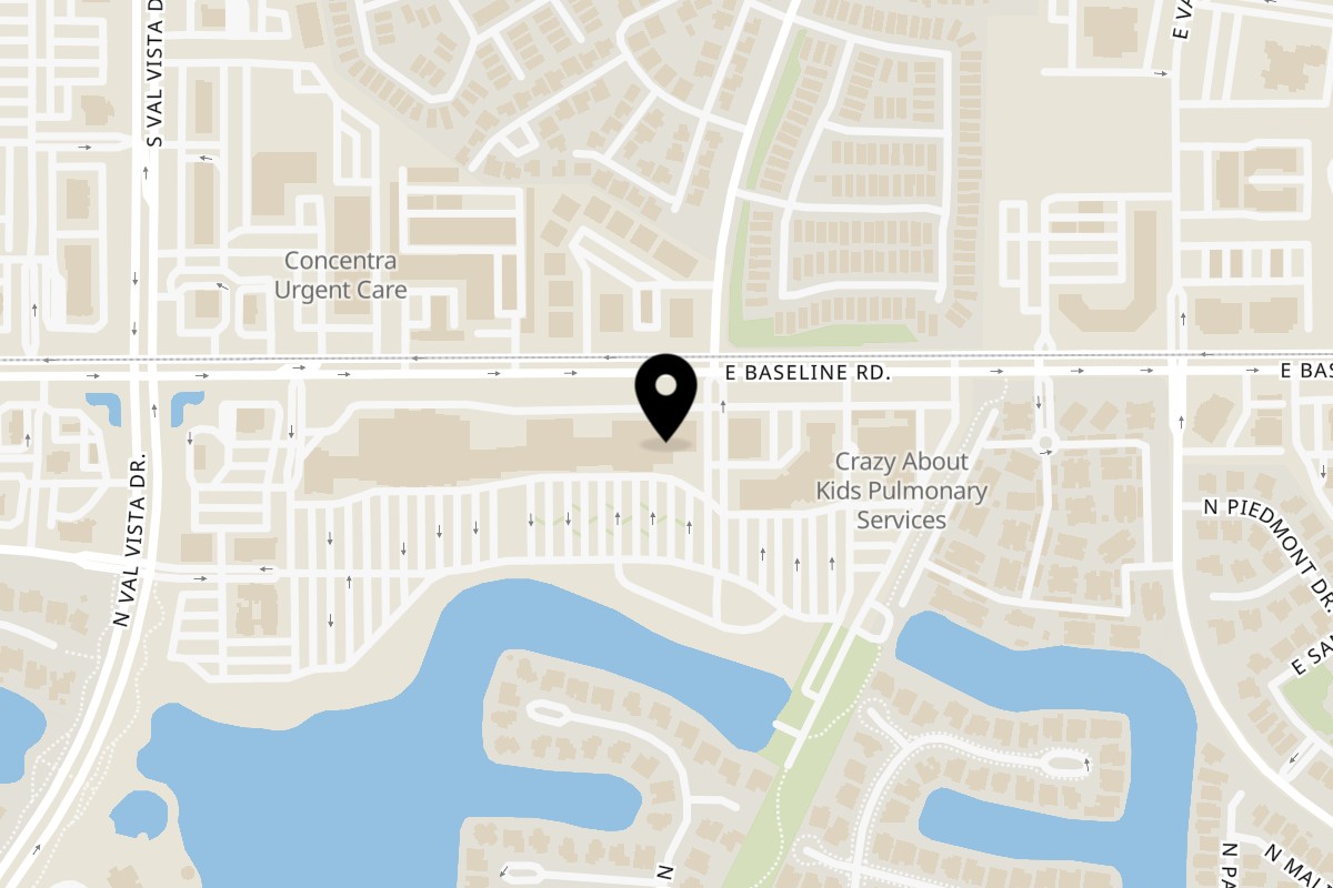 Map showing the location of Seed Shack on 3861 E Baseline Rd K136 in Gilbert